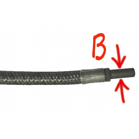 Petrol hose (stainless) Braided Unbent - 2