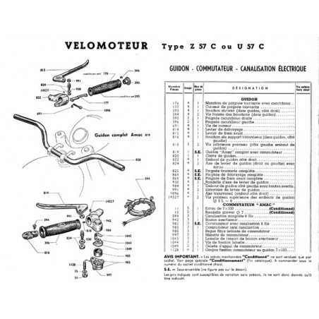 Bouchon embout de guidon Amac pour Motobécane Z57, Z27. - 1